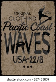 Surf Illustration, t-shirt graphics, vectors, typography
