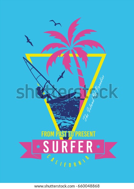 Surf Illustration / t-shirt graphics /\
vectors/ typography/ pacific surf wave/ summer tropical heat print/\
surf print vector set/ wave\
illustration