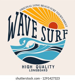 ilustración surf para impresión de camisetas