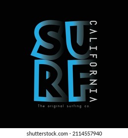 SURF illustration typography. perfect for t shirt design