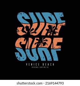 Surf illustration typography. perfect for t shirt design