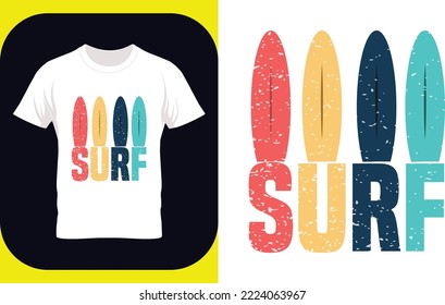 Surf illustration typography, T-shirt design with typography.