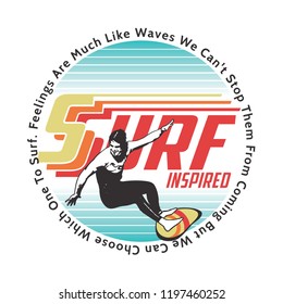 surf inspired slogan for T-shirt printing design and various jobs, typography,  vector.