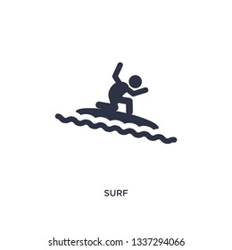 surf isolated icon. Simple element illustration from brazilia concept. surf editable logo symbol design on white background. Can be use for web and mobile.