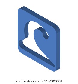 Surf isometric left top view 3D icon