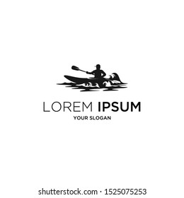 surf kayak silhouette logo idea