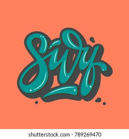 Surf Lettering logo in Retro style. Vector illustration.