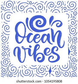 Surf lettering quote for posters, prints, cards. Surfing related textile design. Vector vintage illustration.