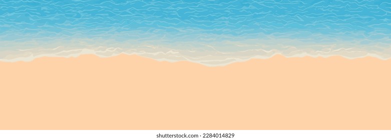 Surf line from above, seashore, sandy shore, panoramic view