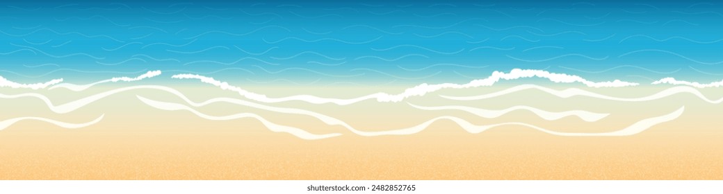 Surf line from above, seashore, sandy shore, panoramic view