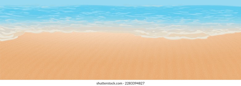 Surf line, seashore, sandy shore, panoramic view