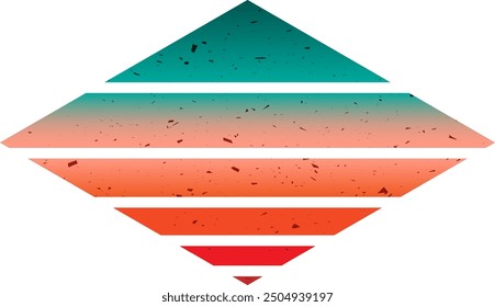 Surf logo in california sunset style. Abstract shape