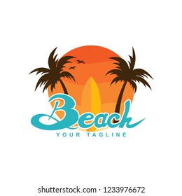 Beach Logo Design Vector Stock Vector (Royalty Free) 783516190