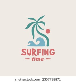 Surf logo design template for surf club, surf shop, surf merch.