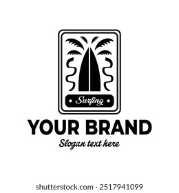 Surf logo design template for surf club, surf shop, surf merch.