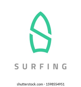 surf logo design vector template sign icon