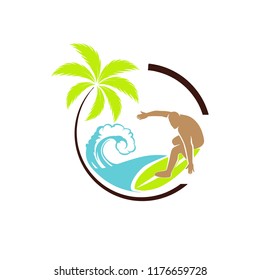 Surf logo or emblem design