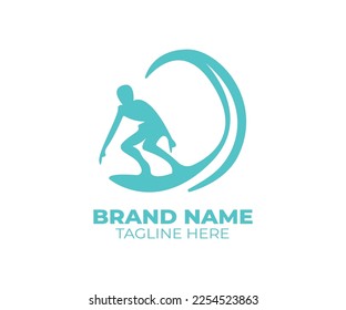 Surf logo or emblem design. Isolated on white background.	