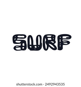 Surf logo icon sign Hand drawn ink sketch