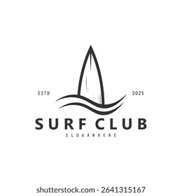 Surf Logo icon. Surfboard logo, Surf club design idea logo vector