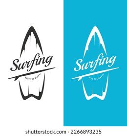 Surf Logo icon. Surfboard Vintage Logo Template.