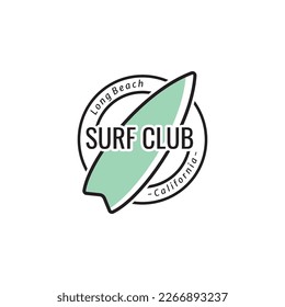 Surf Logo icon. Surfboard Vintage Logo Template.