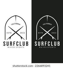Surf Logo icon. Surfboard Vintage Logo Template.