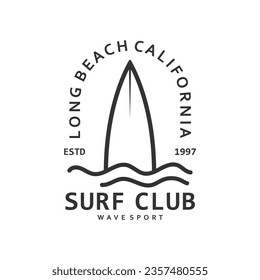 Surf Logo icon. Surfboard Vintage Logo Template.