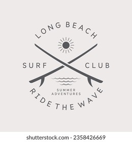 Surf Logo icon. Surfboard Vintage Logo Template.