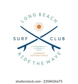Surf Logo icon. Surfboard Vintage Logo Template.