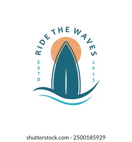 Surf Logo icon. Surfboard Vintage Logo Template.