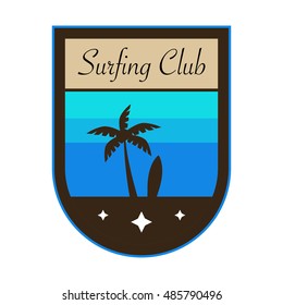 Surf logo template, Wave logo.