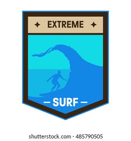 Surf logo template, Wave logo.