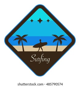 Surf logo template, Wave logo.