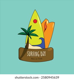 Surf Logo vector suitable for illustration of vacation on the beach