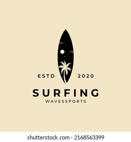 Surf logo vintage vector illustration design