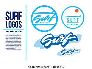 Surf Logo Wave vector illustration blue