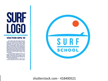 Surf Logo Wave vector illustration blue