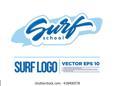Surf Logo Wave vector illustration blue