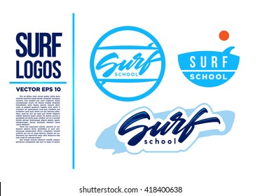 Surf Logo Wave vector illustration blue