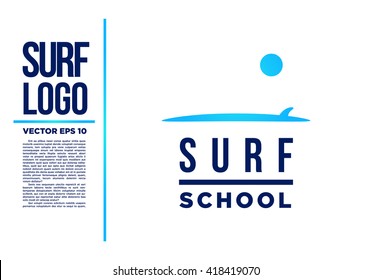 Surf Logo Wave vector illustration blue
