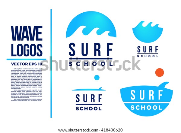 Surf Logo Wave vector\
illustration blue