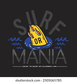 surf mania design typography vector illustration