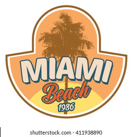 Surf. Miami. Surfing artwork. Vintage surf design. Original t-shirt miami print