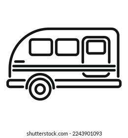 Surf motorhome icon outline vector. Auto van. Camping travel