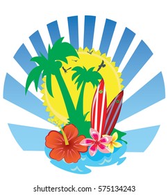 surf on tropical beach