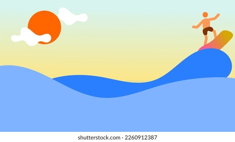 surf on the waves .sea ​​view  Beach scenery. surfing