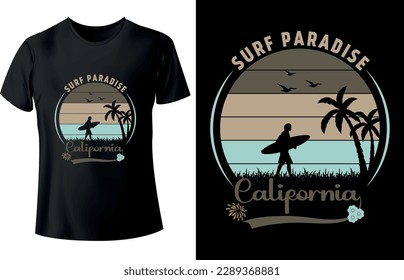 Surf paradise california tshirt design