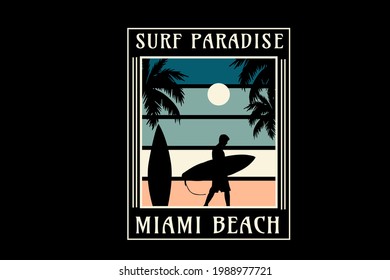 surf paradise miami beach color green and cream