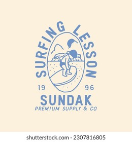 Surf paradise vector t-shirt design. Surfing in beach artwork. Surfing club vector design. Big wave. Surf vector graphic print for fashion. Surfing Badge Design. 
